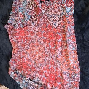 NEW DIRECTIONS  BOHO Gathered Neck with large Sheer BELL Sleeves Top